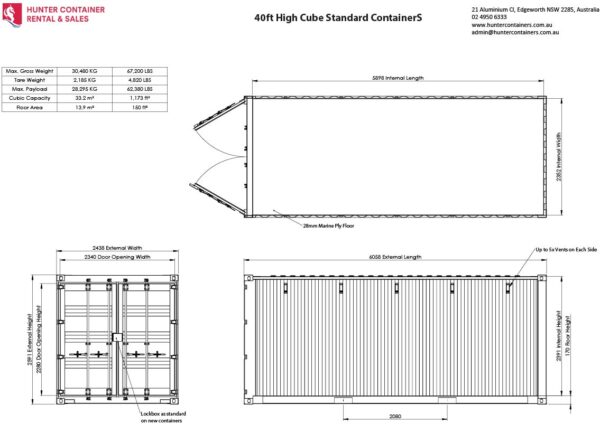 20ft Standard Shipping Container Bluprint