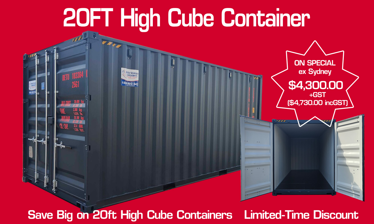 Secure 20ft HC containers for storage, modifications or site use sydney nsw— get a fast quote today